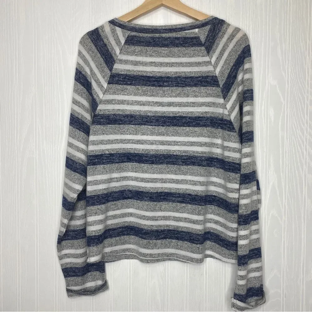 Hem & Thread Striped lightweight Long Sleeve Shirt Size Medium - Picture 5 of 8